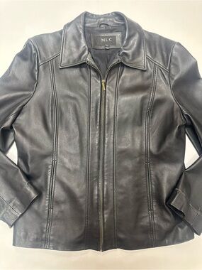 Women's MLC Vintage Black Leather Zip-Front Jacket